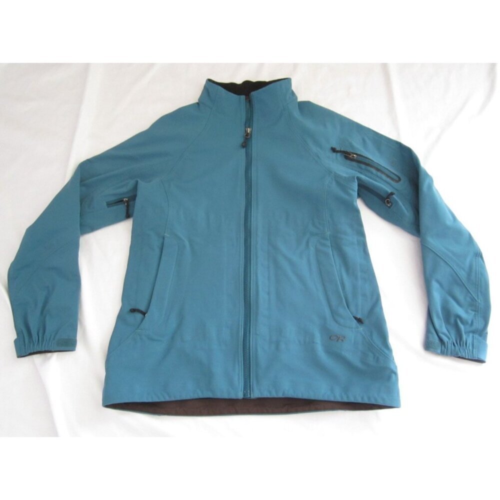 Women Outdoor Research Wind Stopper Soft Shell Full Zip Jacket Sz L (WS76)